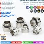 IP68 Brass (304/316 Steel) Thread Reducers, Thread Enlargers, Thread Converters