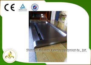 China Down Fume Exhaustion Front Air Supply Sunken Air Inlet Rectangle Electric Teppanyaki Grill Table 7 Seats factory