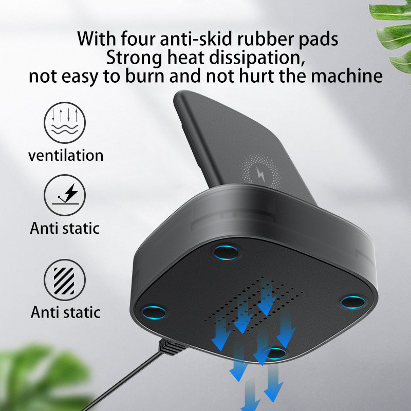 20W 3 In 1 Quick Wireless Charger CE UL RoHS FCC QI Certification