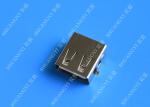 DIP 180 Degree Jack Socket 4 Pin USB Charging Connector , 15mm USB 2.0 Female