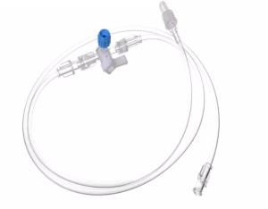 China 60 drops /ml Medical Luer Lock 3 Way Stop Cock With Extension Tube factory