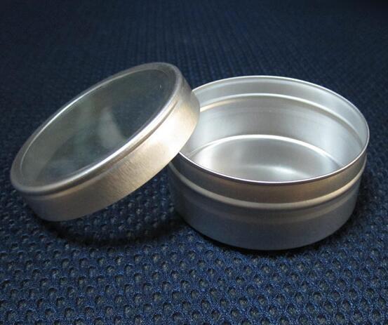 Aluminum Round Cosmetic Packaging/Cream Jars With Press Cap in Trapdoor-40G &