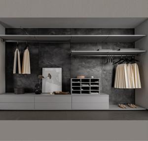 China 2.6m Whole Wardrobe Designs wooden bedroom wall panels 3C Walk In Wardrobe Closet factory