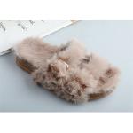 Janbal Faux Fur Womens Soft Bottom Slippers Imitation Rabbit Hair
