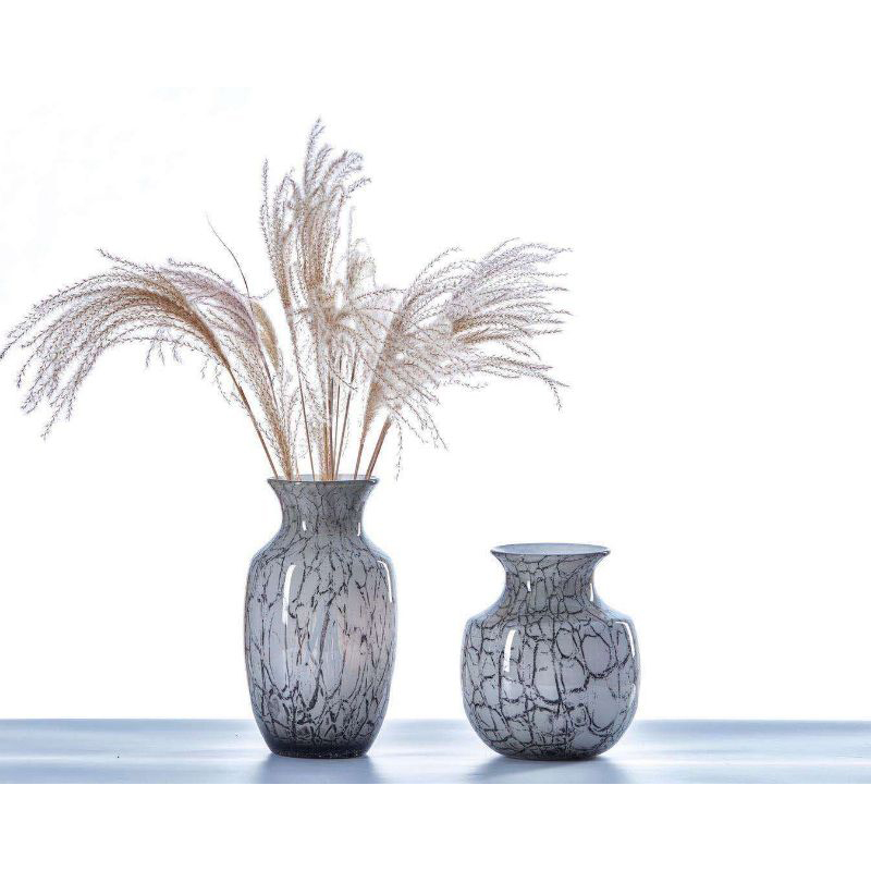 Oriental Color Marble Decorative Glass Vase , Tall Centerpiece Vases For Hotle