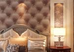 Luxury Grey European Style Wallpaper , 3D Effect Leather Pattern Wallpaper