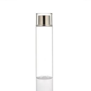 China Round Shape Plastic Screw Cap Bottles PET Empty Skincare Suit Transparent factory