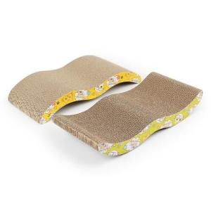 China OEM Shaped Cardboard Cat Scratcher Corrugated Curved Profile Suits Cat'S Body factory