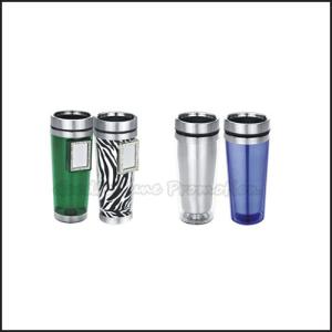 China Promotion printed logo travel car two layer stainless steel mug water drink cup bottle factory