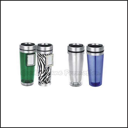 Promotion printed logo travel car two layer stainless steel mug water drink cup