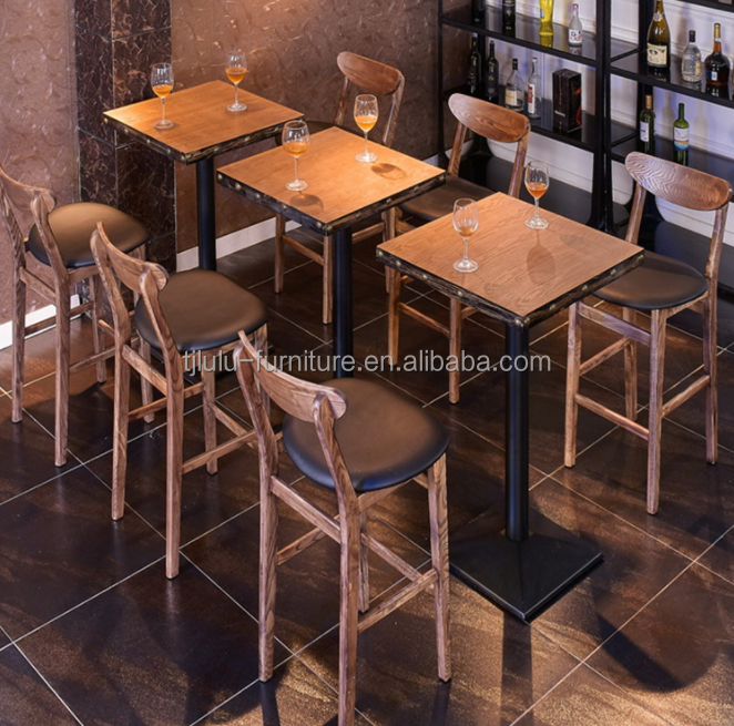 High Counter Bar Stool Chair With PU Leather Seat For Leisure Facilities Weight Limit 250kg With Leisure Facilities