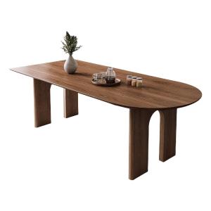 China Modern Nordic Home Furniture Solid Wood Rectangular Dining Table with Walnut factory