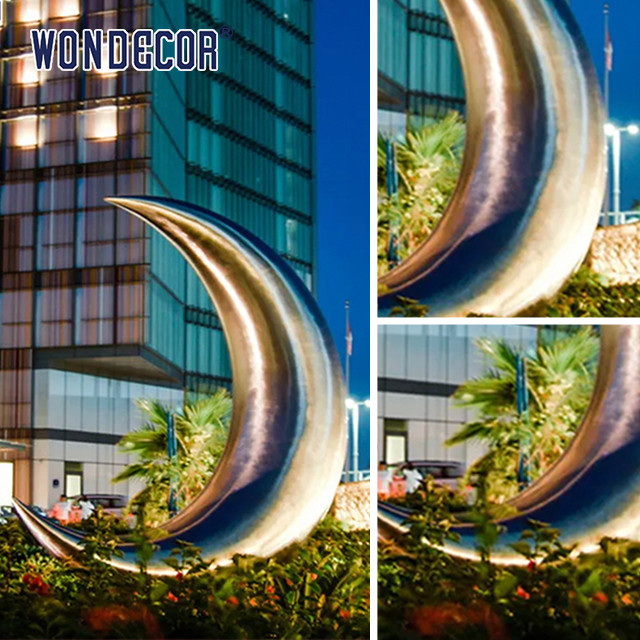 Moon Abstract Stainless Steel Sculpture 3d Design