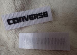 China Converse 3D Silicone Logo Patches Black Soft For Clothing Neck Label factory