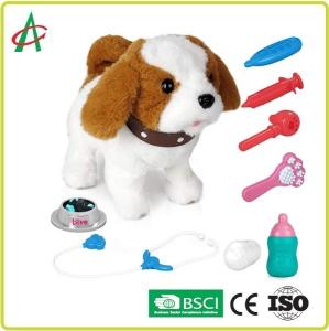 China 9.8'' Interactive Stuffed Puppy Walking barking singing factory