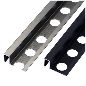 China Aluminium Profile Square Edge Tile Trim For Bathroom Floor Metal Corner Trim factory