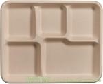 Compostable 6 Compartment Plates, 90 Pack Compartment Paper Plate, 12.5 * 8.6