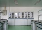 Adjustable Hospital Lab Furniture , Grey / Blue Wood Reagent Storage Cabinet