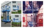 10 Meter Hydraulic Aluminum Work Platform Four Mast Blue For Warehouses