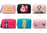 Cartoon Pattern Promotional Toiletry Bag Leather Material With Custom Design