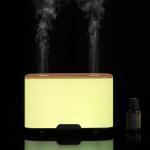 Marble Grain Double Mist Nozzle Humidifier Wood Aromatherapy Diffuser