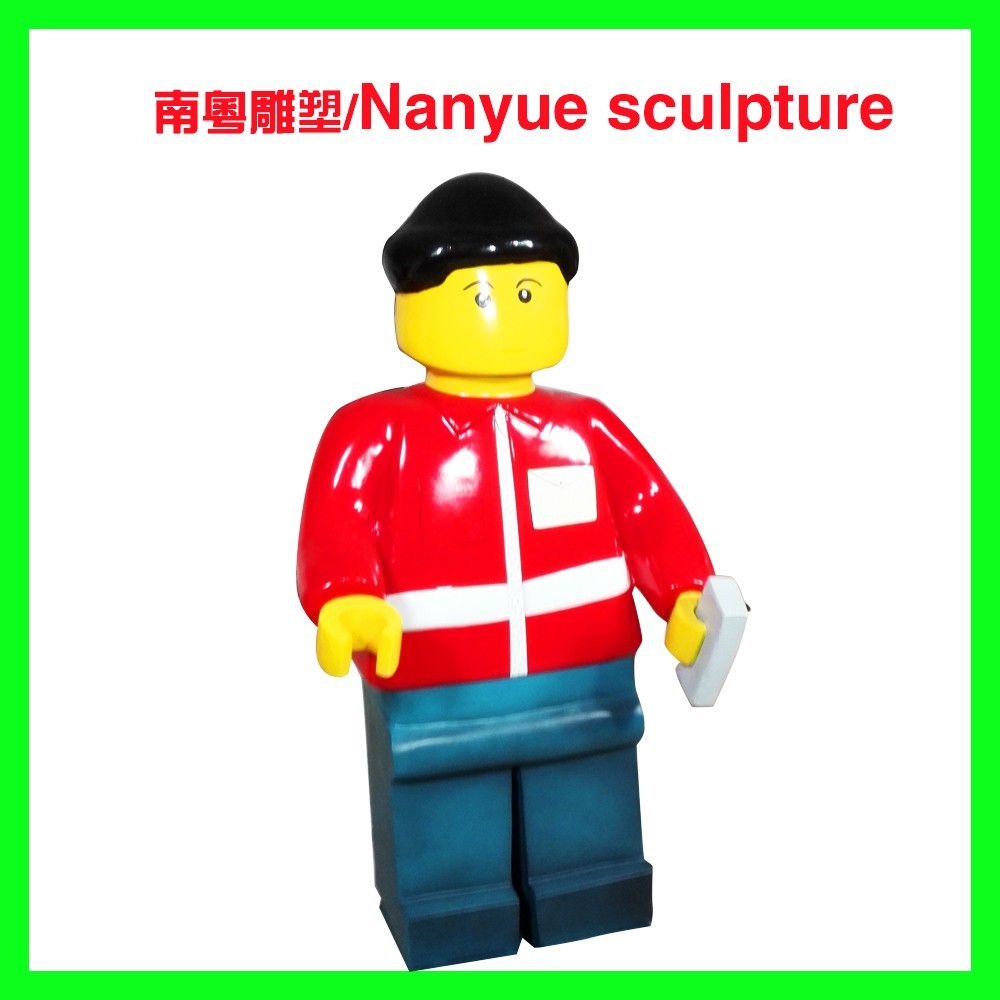 cartoon statue lego character statue life size colorful as decoration model in children amusement garden