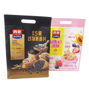 China Safety Food Packaging Laminated Pouches For Oats Aluminum Foil Bag With Punch Handle factory