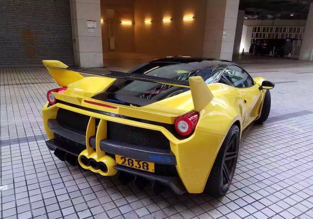 Auto Parts ForFerrari 458 Body Kit 458 Upgraded Misha Style Front and Rear Bumper Side Skirt Hood Spoiler Body Kit