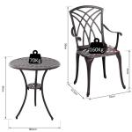 Cast Aluminum Balcony Furniture AJUNION 2 Seater Outdoor Bistro Set with Round