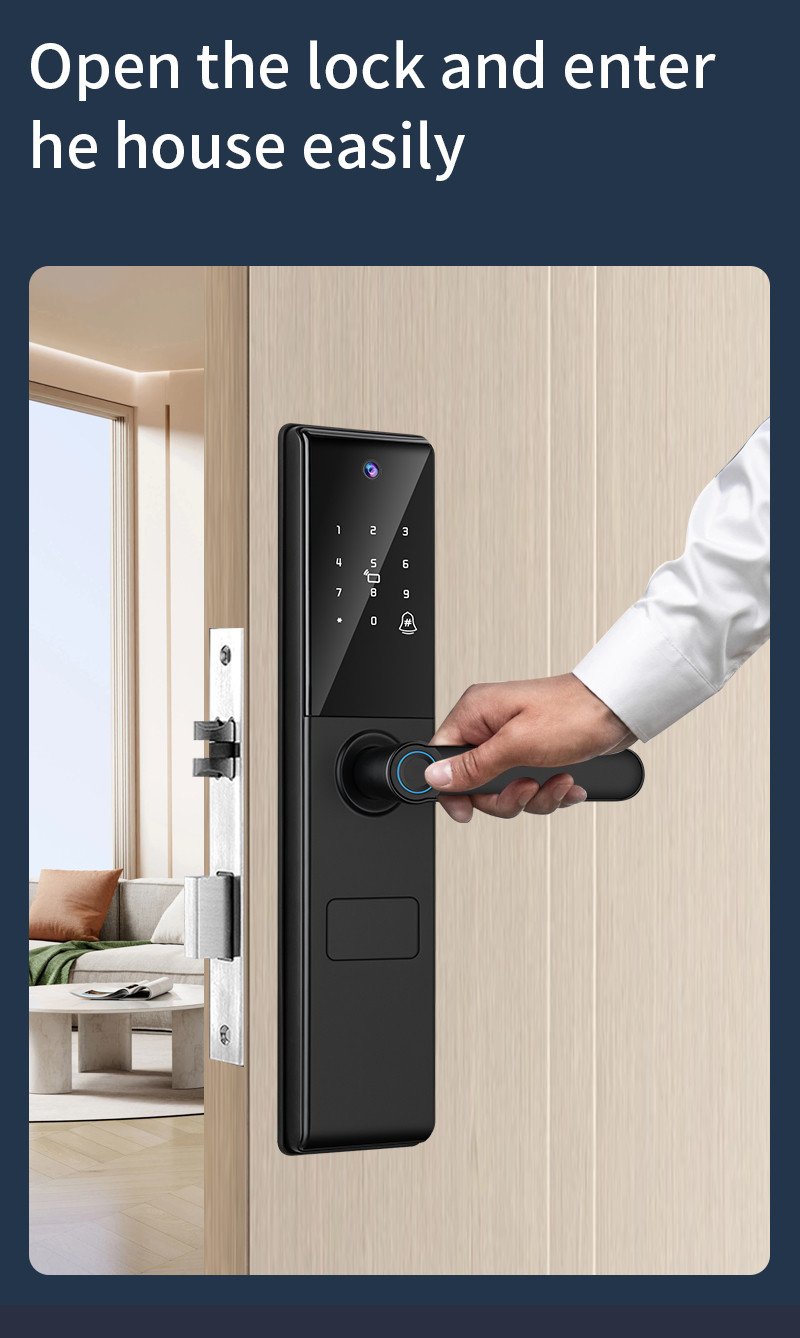 S829MAX Wifi Camera Lock Tuya APP Digital Viewer Lock Biometric Fingerprint Smart Door lock