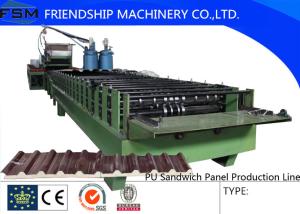 China Automatic Continuous PU Sandwich Panel Machinery With Non-stop Cutting Device factory