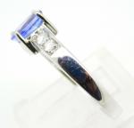 14k White Gold Oval Genuine Natural Tanzanite Ring with CZ
