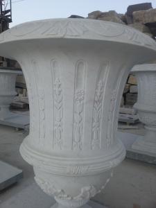 China White Marble Flowerpot for garden factory