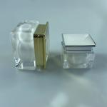 Silk-screen Printing Cosmetic Jar 30g/50g Square Acrylic Jar for end Makeup