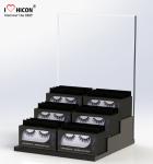 Acrylic Cosmetic Organizers 2 - Layer Eyelash Display Rack For Cosmetic Store