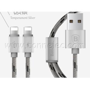 Brand new and original BASEUS 2 in 1 Iphone lightning USB cable with package,