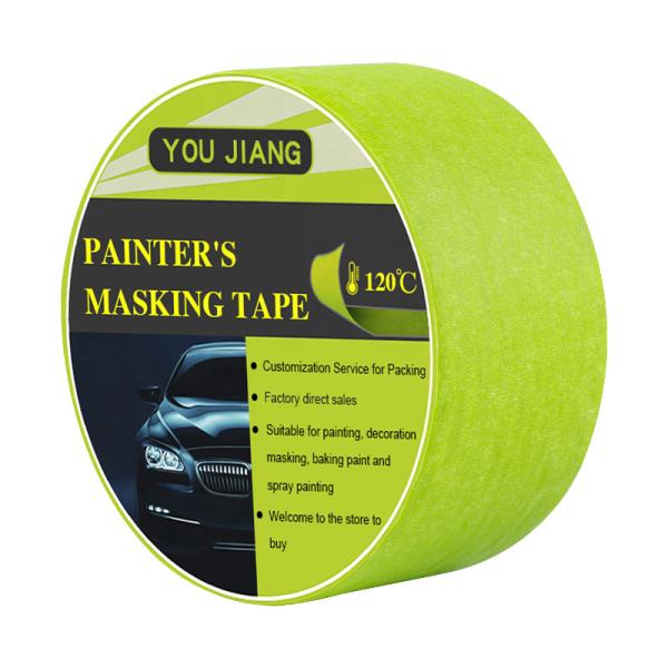 High Temperature Automotive Painters Masking Tape UV Resistant Crepe Paper No