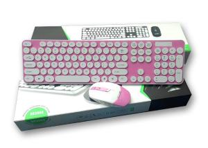 China Customized Layout 2.4G Backlit Wireless Keyboard And Mouse Combo Pink Color on sale