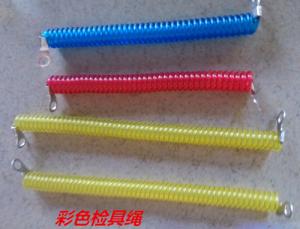China Red/blue/yellow popular color 2.5x10mm plastic spring coil tether with eyelet terminates factory
