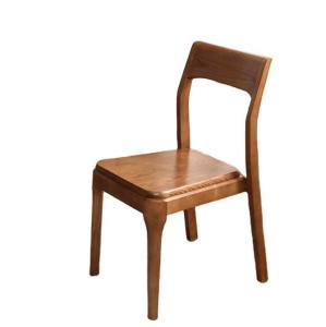 China Classic Modern Style Brown Solid Wood Dining Chair for Restaurant Seating in Brown factory