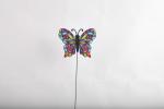 Hollow Out Colorful Metal Butterfly Outdoor Garden Decorations with Glass Beads
