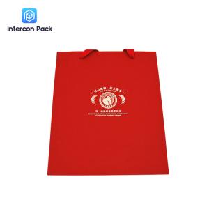 China Red Kraft Paper Shopping Bags Eco Friendly FSC Certified With Handles factory