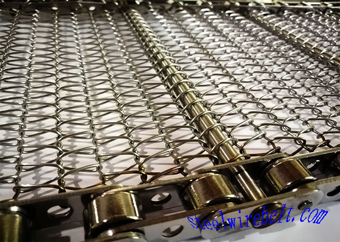 Galvanized Stainless Steel Conveyor Belt , Flat Wire Belt Argon Welding