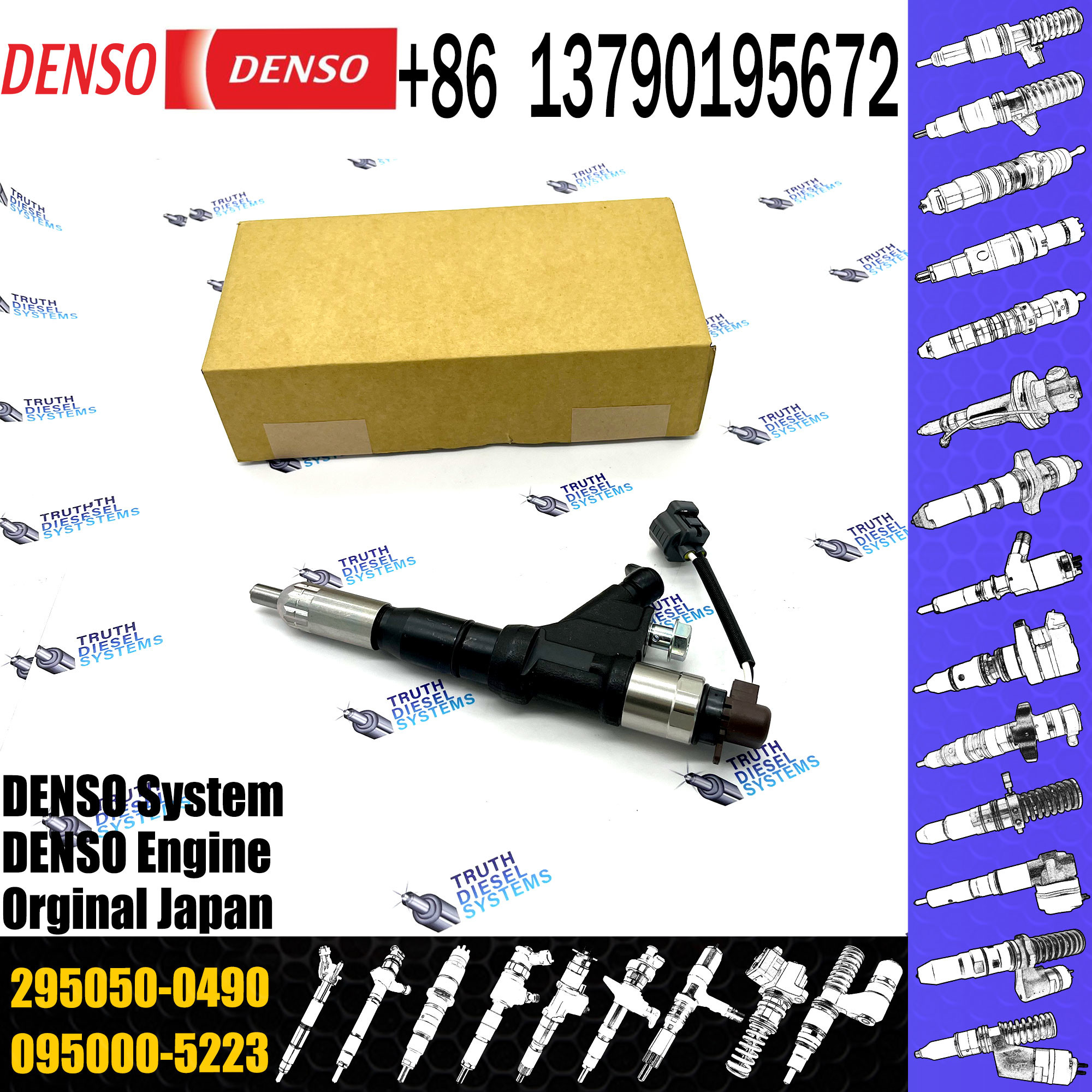 Common Rail Injector 23670-E0220 295050-0490 Injector For HINO Durable Injector Nozzle 23670-E0220 295050-0