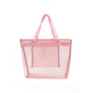 China Summer Vacation Hand Mesh Raffia Tote Bags Waterproof With Zipper factory