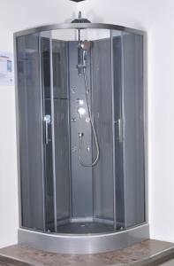 China Quadrant Shower Cubicles 900 X 900 X 2250 MM Circle Grey ABS Tray Chrome Profiles factory