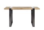 Natural Waterproof Pine Wood Dining Room Tables Matt Light Iron Legs Original