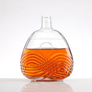 China 500ml Clear Round Empty Distillery Rum Whisky Spirit Gin Vodka Glass Liquor Bottle with Cork factory