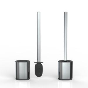 China Stainless Steel Compact Bathroom TPR Toilet Brush Holder Set with Hot European Design and Durable Brush factory