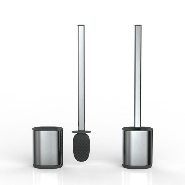 Stainless Steel Compact Bathroom TPR Toilet Brush Holder Set with Hot European